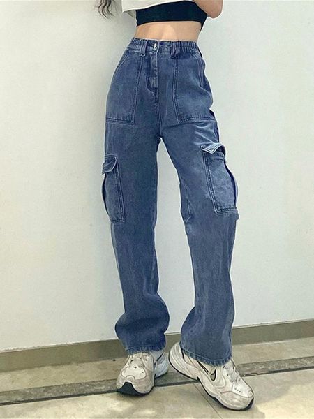 women's jeans y2k pockets baggy fashion 100% cotton women denim pants high waist leisure comfortable, Blue
women's jeans y2k pockets baggy fashion 100% cotton women denim pants high waist leisure comfortable, Blue