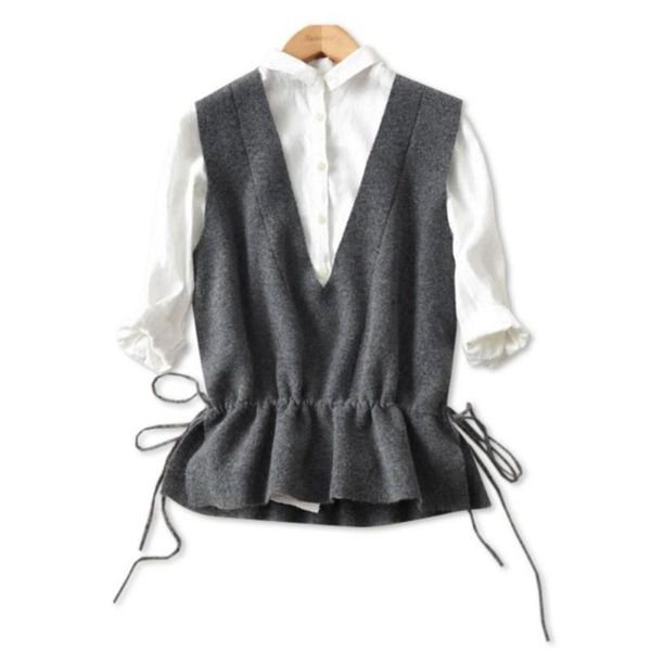 women's vests women cashmere vest waistcoat jacket sweater loose pullover big yards deep v-neck wool lacing female hedging, Black;white
women's vests women cashmere vest waistcoat jacket sweater loose pullover big yards deep v-neck wool lacing female hedging, Black;white
