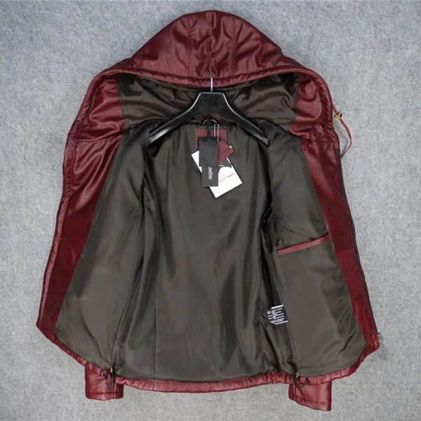 hooded winter slim 100% real leather jacket men brand fashion warm cowhide cotton short coat vintage casual long sleeve outwear men's &, Black
hooded winter slim 100% real leather jacket men brand fashion warm cowhide cotton short coat vintage casual long sleeve outwear men's &, Black