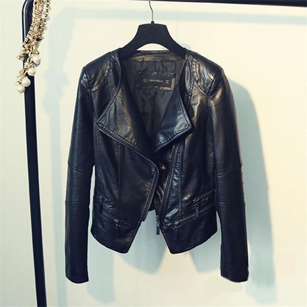 women's leather & faux black pu jacket women loose short biker coat o-neck zipper fashion soft motorcycle jackets female 2021
women's leather & faux black pu jacket women loose short biker coat o-neck zipper fashion soft motorcycle jackets female 2021