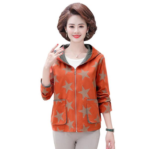 women's jackets spring autumn thin womens jacket casual hooded windbreaker plus size middle-aged mothet short print coat female 4xl w2, Black;brown
women's jackets spring autumn thin womens jacket casual hooded windbreaker plus size middle-aged mothet short print coat female 4xl w2, Black;brown