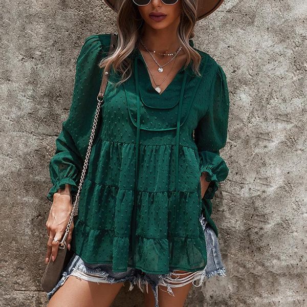women's blouses & shirts women casual loose v neck ruffle blouse 2021 autumn long flare sleeve ladies shirt streetwear solid color fem, White
women's blouses & shirts women casual loose v neck ruffle blouse 2021 autumn long flare sleeve ladies shirt streetwear solid color fem, White