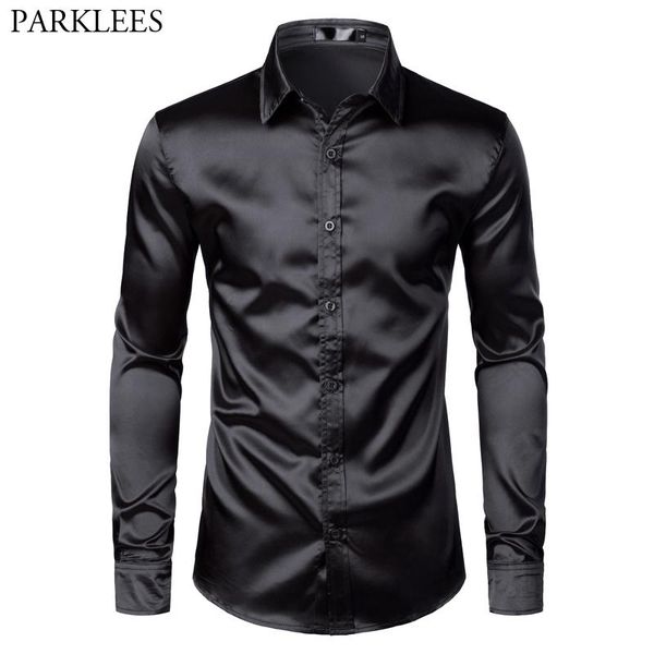 men's casual shirts black satin luxury dress 2021 silk smooth men tuxedo shirt slim fit wedding party prom chemise homme, White;black
men's casual shirts black satin luxury dress 2021 silk smooth men tuxedo shirt slim fit wedding party prom chemise homme, White;black