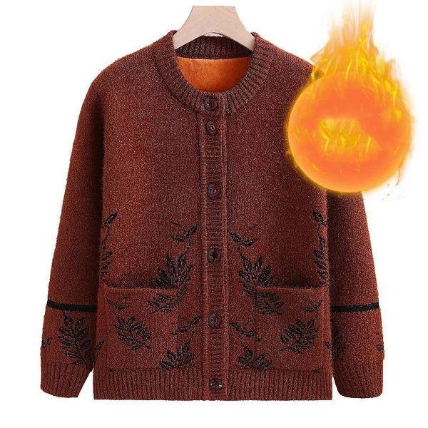 women's knits & tees winter thicken warm fleece knit cardigan women mom's plus size printing sweater coat chic short jacket single, White
women's knits & tees winter thicken warm fleece knit cardigan women mom's plus size printing sweater coat chic short jacket single, White