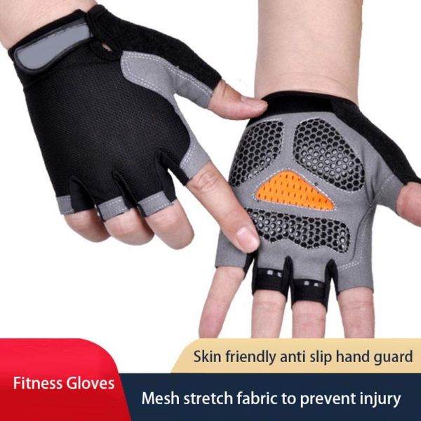 cycling gloves bicycle fitness half for men women outdoor sports non-slip sweat-absorbent breathable half-finger m/l/xl, Black 
cycling gloves bicycle fitness half for men women outdoor sports non-slip sweat-absorbent breathable half-finger m/l/xl, Black