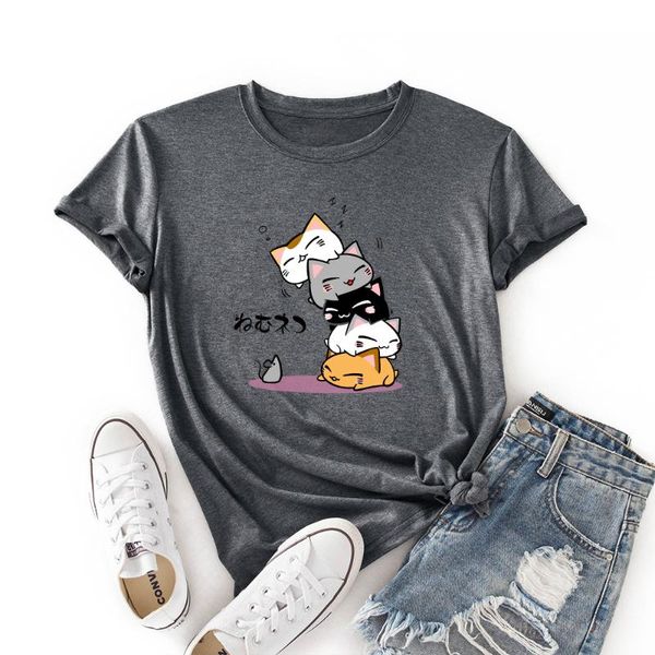 women's t-shirt women crew neck short sleeve casual summer cotton t-shirts funny cute cats graphic tee female clothes shirts for woman, White
women's t-shirt women crew neck short sleeve casual summer cotton t-shirts funny cute cats graphic tee female clothes shirts for woman, White