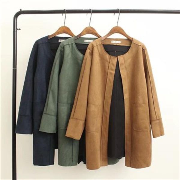 women's trench coats autumn winter large size female long deer suede jacket cardigan big plaid woolen coat women section, Tan;black
women's trench coats autumn winter large size female long deer suede jacket cardigan big plaid woolen coat women section, Tan;black
