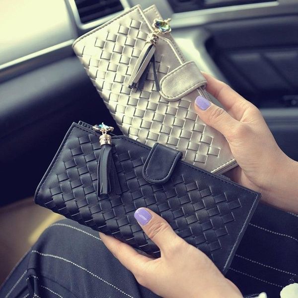 wallets long tassel wallet 2021 korean ladies woven clutch coin purse zipper phone bag card holder, Red;black
wallets long tassel wallet 2021 korean ladies woven clutch coin purse zipper phone bag card holder, Red;black