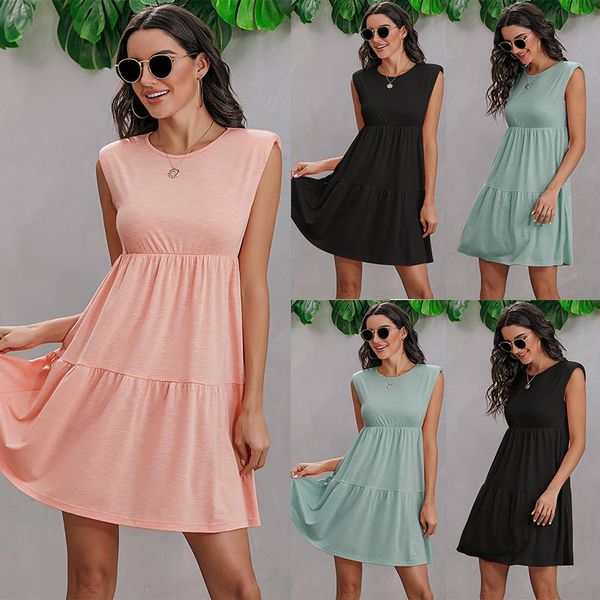 fashion women dress pink blue black streetwear pullover sleeveless o-neck casual loose spring summer clothing dresses, Black;gray
fashion women dress pink blue black streetwear pullover sleeveless o-neck casual loose spring summer clothing dresses, Black;gray