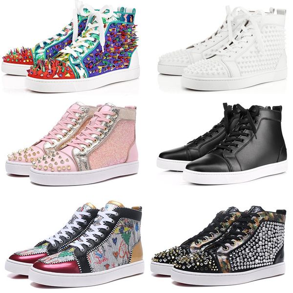 red bottoms shoes studded spikes flat designer sneakers for men women high cut suede glitter party wedding genuine leather rivet casual trai, Black
red bottoms shoes studded spikes flat designer sneakers for men women high cut suede glitter party wedding genuine leather rivet casual trai, Black