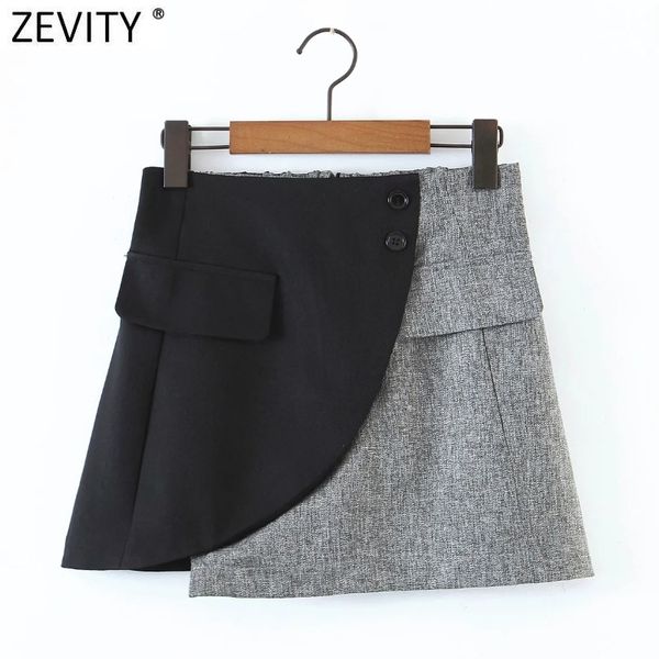 zevity women chic fashion color patchwork asymmetric mini skirt femme vintage pockets elastic waist skirts mujer qun730 210419, Black
zevity women chic fashion color patchwork asymmetric mini skirt femme vintage pockets elastic waist skirts mujer qun730 210419, Black