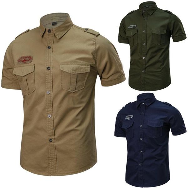 men's casual shirts 2021 summer arrivals slim fit male shirt fashion military pure color pocket short sleeve loose, White;black
men's casual shirts 2021 summer arrivals slim fit male shirt fashion military pure color pocket short sleeve loose, White;black