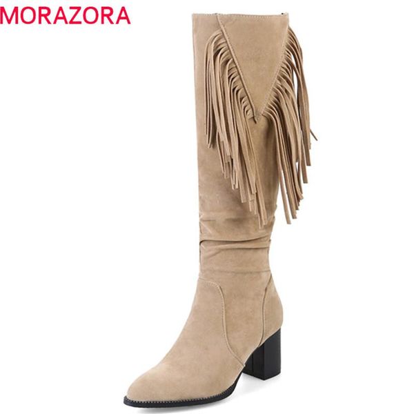 boots morazora 2021 big size 33-48 knee high women flock autumn winter pointed toe fringe heels shoes woman black
boots morazora 2021 big size 33-48 knee high women flock autumn winter pointed toe fringe heels shoes woman black