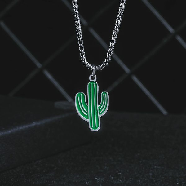 trendy cactus pendant fashion hip hop men's and women's titanium steel necklace jewelry, Silver
trendy cactus pendant fashion hip hop men's and women's titanium steel necklace jewelry, Silver