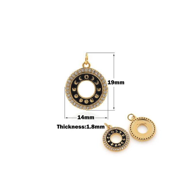 charms diy bracelet necklace making supplies round black enamel ladies fashion accessories cubic zirconia, Bronze;silver
charms diy bracelet necklace making supplies round black enamel ladies fashion accessories cubic zirconia, Bronze;silver