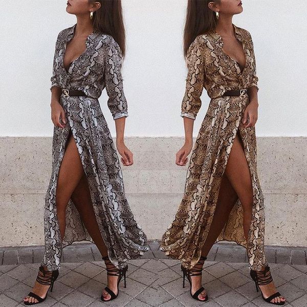 snake pattern dress 2021 autumn winter women v neck long sleeve shirt maxi dresses ladies casual party vestidos, Black;gray
snake pattern dress 2021 autumn winter women v neck long sleeve shirt maxi dresses ladies casual party vestidos, Black;gray