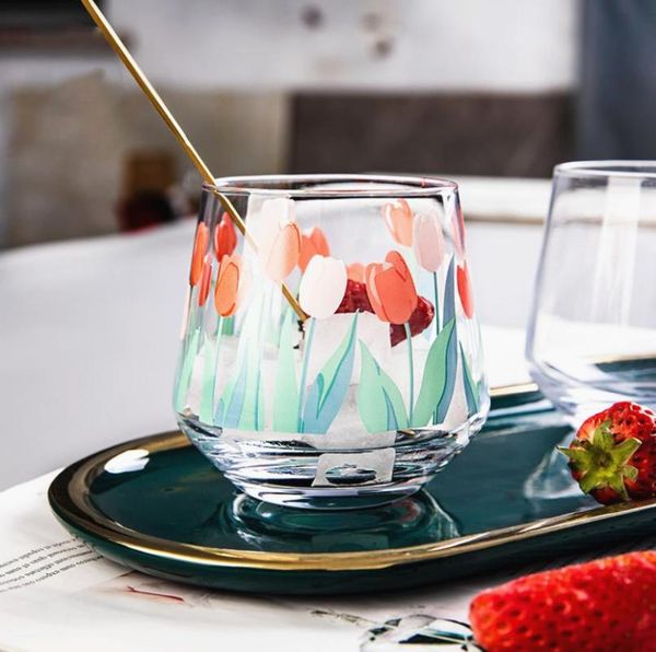 wine glasses creative hand painted tulip flower glass teacup household heat resistant juice dessert breakfast mug big belly mousse cups
wine glasses creative hand painted tulip flower glass teacup household heat resistant juice dessert breakfast mug big belly mousse cups