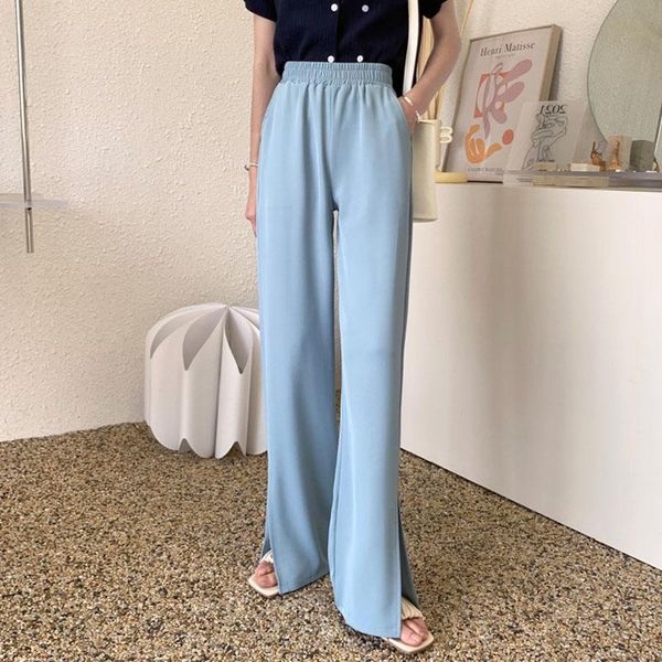 women's pants & capris 2021 summer elastic waist loose female floor-length ladies casual split straight women wide leg trousers, Black;white
women's pants & capris 2021 summer elastic waist loose female floor-length ladies casual split straight women wide leg trousers, Black;white