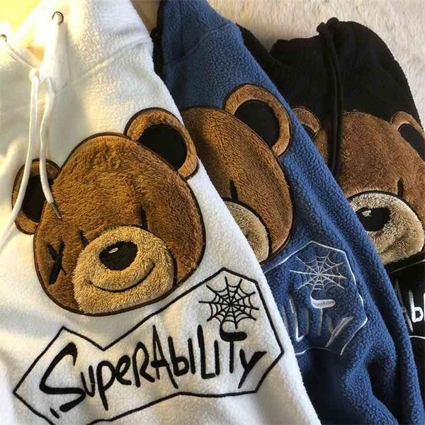 velvet thick woolen hoodie women autumn winter warm sweatshirt embroidery bear vintage coat loose oversized hoodies teens girls 210813, Black
velvet thick woolen hoodie women autumn winter warm sweatshirt embroidery bear vintage coat loose oversized hoodies teens girls 210813, Black