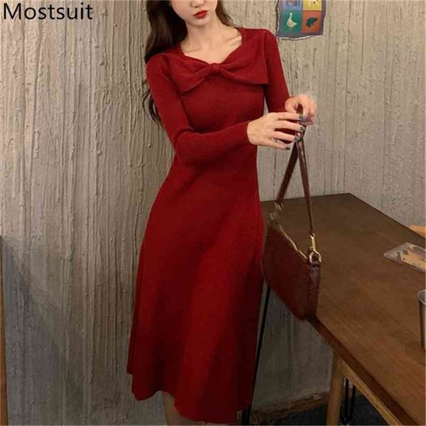 plu size knitted bow sweater dresss women full sleeve collar korean elegant dresses fashion ladies vestidos femme -4xl 210513, Black;gray
plu size knitted bow sweater dresss women full sleeve collar korean elegant dresses fashion ladies vestidos femme -4xl 210513, Black;gray