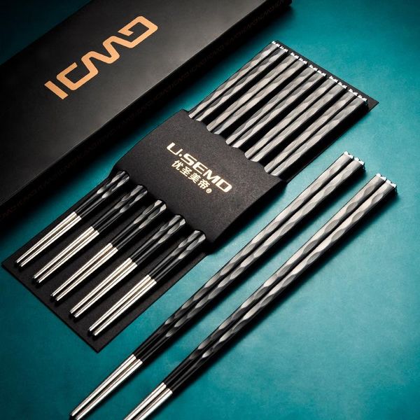 chopsticks 5/10 pair set pack alloy non-slip stainless steel reusable tableware dinning japanese chopstick sushi sticks
chopsticks 5/10 pair set pack alloy non-slip stainless steel reusable tableware dinning japanese chopstick sushi sticks