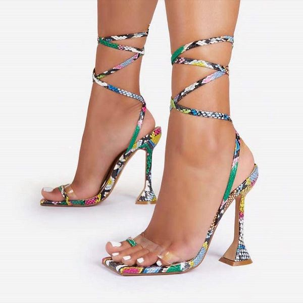 sandals 2021 summer serpentine women snake print lace up spike heel ladies shoes clear strap high heels, Black
sandals 2021 summer serpentine women snake print lace up spike heel ladies shoes clear strap high heels, Black