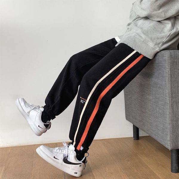 men's pants autumn fashion contrast color casual drawstring trousers man streetwear wild hip hop loose joggers sweatpants, Black
men's pants autumn fashion contrast color casual drawstring trousers man streetwear wild hip hop loose joggers sweatpants, Black