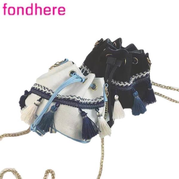 shopping bags fondhere spring fashional casual lady vintage draw string white tassel lace weaving canvas aslant bag bucket chain package
shopping bags fondhere spring fashional casual lady vintage draw string white tassel lace weaving canvas aslant bag bucket chain package