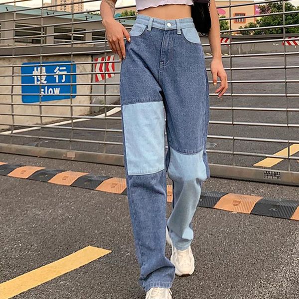 women's jeans women straight high waist pants ladies streetwear pocket color patchwork long loose blue gray size s-xl drop
women's jeans women straight high waist pants ladies streetwear pocket color patchwork long loose blue gray size s-xl drop