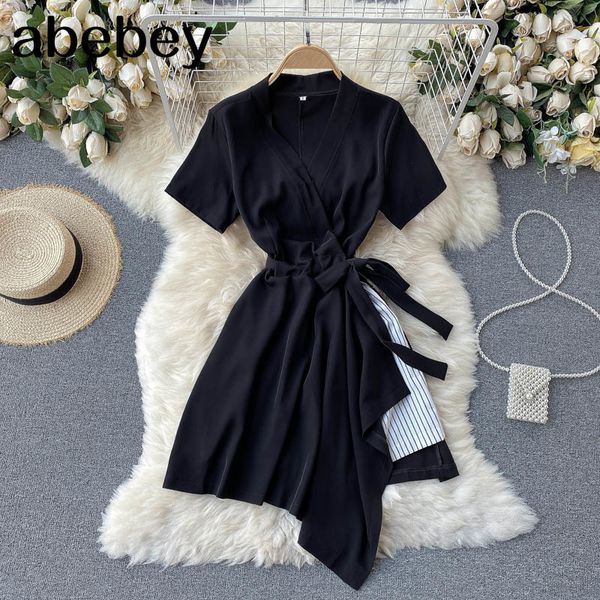 design irregular women dress korean elegant solid ruffles slim es summer fashion ruched streetwear short 210512, Black;gray
design irregular women dress korean elegant solid ruffles slim es summer fashion ruched streetwear short 210512, Black;gray