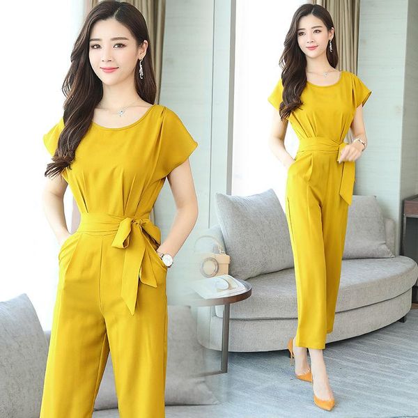 women's jumpsuits & rompers 2021 summer women wide-leg jumpsuit elegant short sleeve overalls high waist sashes romper office ladies pl, Black;white
women's jumpsuits & rompers 2021 summer women wide-leg jumpsuit elegant short sleeve overalls high waist sashes romper office ladies pl, Black;white