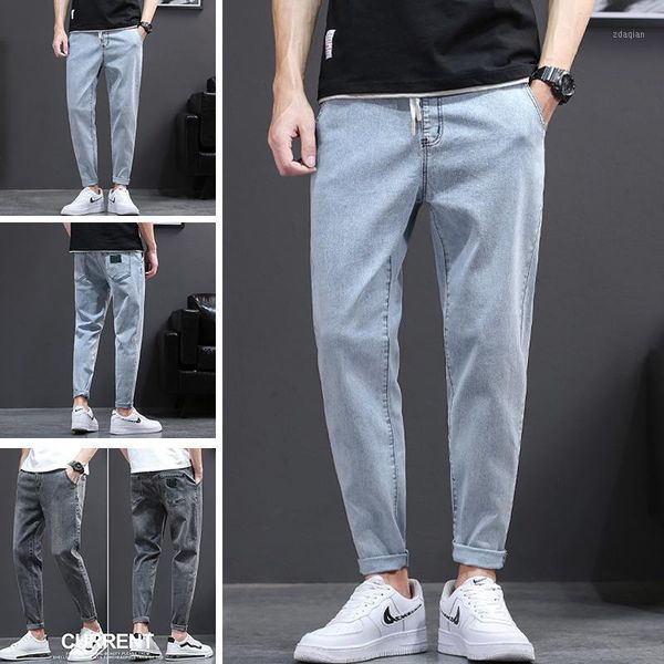 men's jeans stretch student pants casual ripped summer korean version of the trend slim slimming trousers, Blue
men's jeans stretch student pants casual ripped summer korean version of the trend slim slimming trousers, Blue