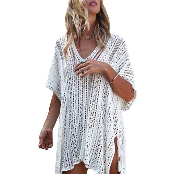 bikini knitted women summer cover-up blouse beach hollowed-out dress vacation swimwear loose jumper holiday women's, White;black
bikini knitted women summer cover-up blouse beach hollowed-out dress vacation swimwear loose jumper holiday women's, White;black