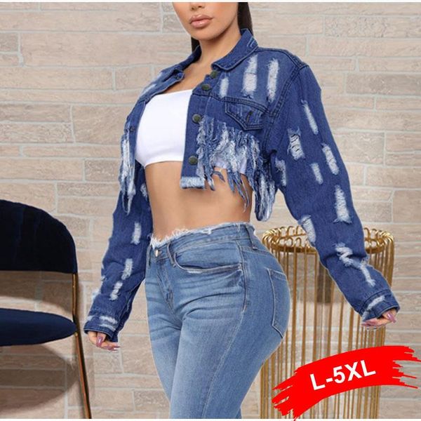 plus size outerwear & coats fringed short jeans jackets women vintage y2k long sleeve ripped bomber denim harajuku loose cropped jacket, Black
plus size outerwear & coats fringed short jeans jackets women vintage y2k long sleeve ripped bomber denim harajuku loose cropped jacket, Black