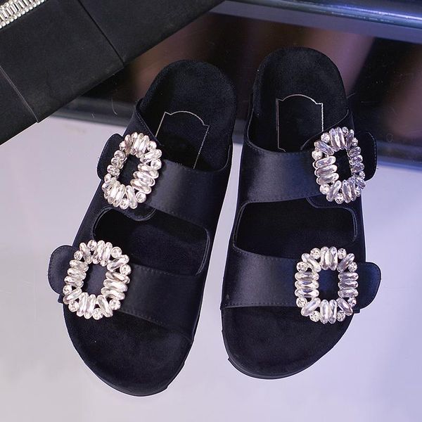 slippers brand women's outer wear 2021 rhinestone side buckle open toe bicyclic with flat-bottomed sandals and, Black
slippers brand women's outer wear 2021 rhinestone side buckle open toe bicyclic with flat-bottomed sandals and, Black