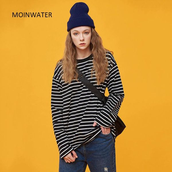 women's t-shirt moinwater women long sleeve t shirts lady white black striped casual cotton tees female spring mlt2108
women's t-shirt moinwater women long sleeve t shirts lady white black striped casual cotton tees female spring mlt2108