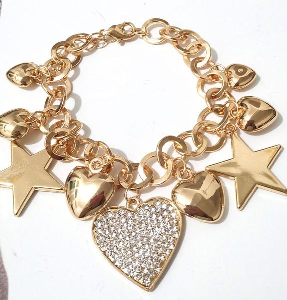 charm bracelets trendy gold tone heart & bangles stars tassel for women pulseras bracelet, Golden;silver
charm bracelets trendy gold tone heart & bangles stars tassel for women pulseras bracelet, Golden;silver