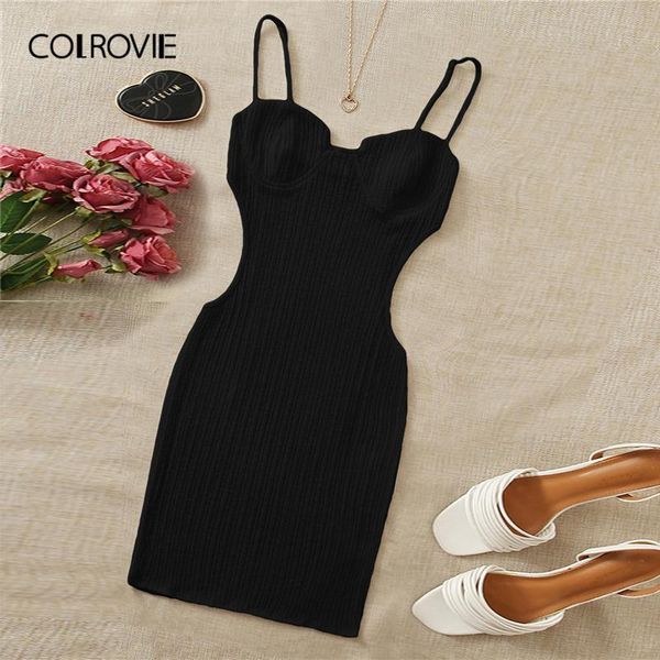 casual dresses colrovie black cut out waist rib-knit cami bodycon dress women summer solid slim fit pencil mini, Black;gray
casual dresses colrovie black cut out waist rib-knit cami bodycon dress women summer solid slim fit pencil mini, Black;gray