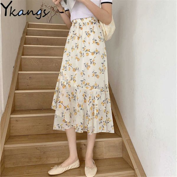high waist flower ruffle midi skirt summer women long pleated skirts korean elegant vintage floral printted skirt streetwear 210619, Black
high waist flower ruffle midi skirt summer women long pleated skirts korean elegant vintage floral printted skirt streetwear 210619, Black