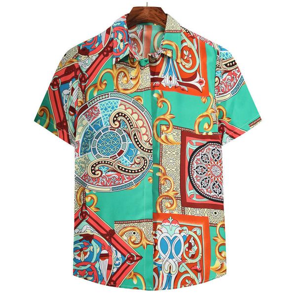 dresses summer casual floral shirt plus men's short sleeve shirt, White;black 
dresses summer casual floral shirt plus men's short sleeve shirt, White;black