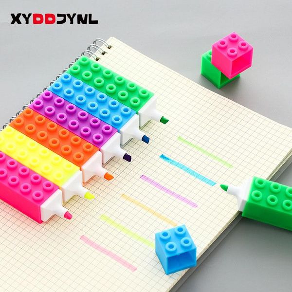 highlighters 1 pcs creative building blocks highlighter pen marking canetas learn office stationery learning kawai graffiti fluorescent pens, Black;red
highlighters 1 pcs creative building blocks highlighter pen marking canetas learn office stationery learning kawai graffiti fluorescent pens, Black;red