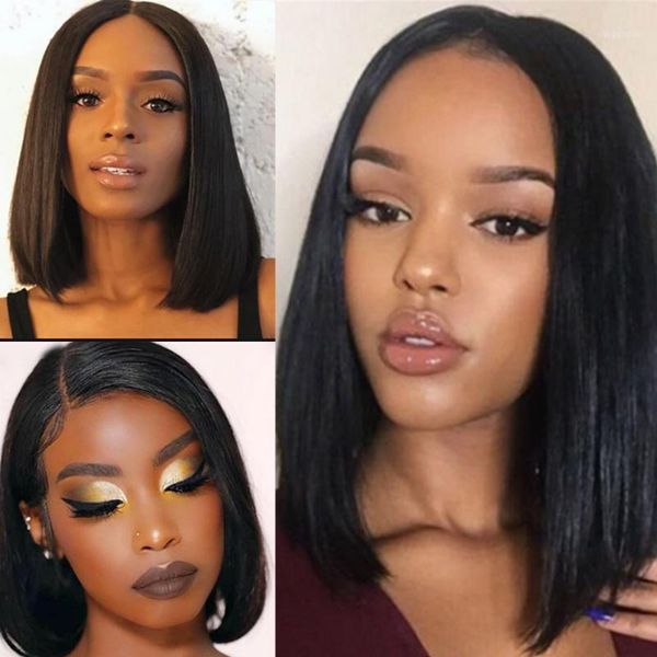 13x4 straight bob wig lace front human hair pre plucked with baby brazilian remy frontal short black women wigs1, Black;brown
13x4 straight bob wig lace front human hair pre plucked with baby brazilian remy frontal short black women wigs1, Black;brown