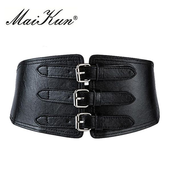 belts punk wide for women retro metal pin buckle faux leather elastic female corset designer lady's dress waistband, Black;brown
belts punk wide for women retro metal pin buckle faux leather elastic female corset designer lady's dress waistband, Black;brown