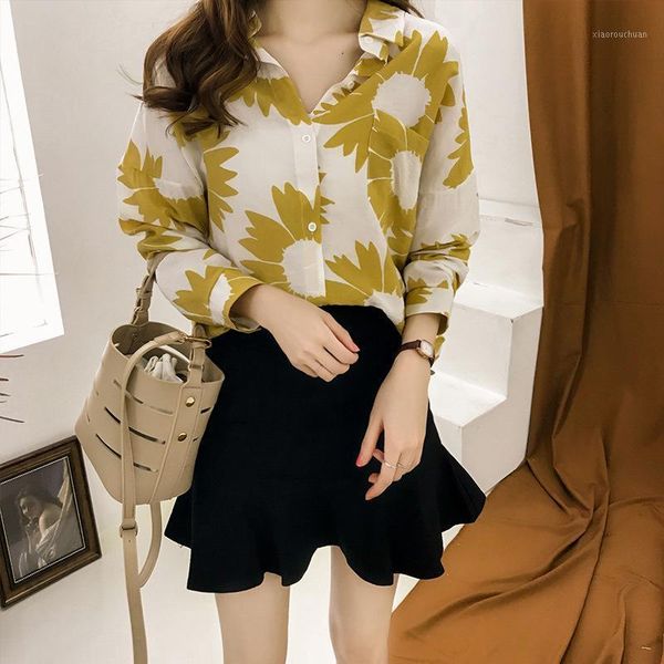 women's polos 2021 early spring style hong kong-style printed shirt long-sleeved loose and thin jacket trend, White
women's polos 2021 early spring style hong kong-style printed shirt long-sleeved loose and thin jacket trend, White