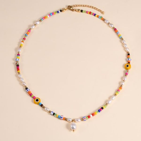 chokers boho trendy necklace yellow evil eye pearl pendant choker daily easy match jewelry accessories for women holiday, Golden;silver
chokers boho trendy necklace yellow evil eye pearl pendant choker daily easy match jewelry accessories for women holiday, Golden;silver