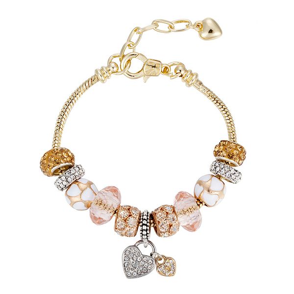 strands champagne crystal beaded bracelet, love lock pendant, alloy diamond set jewelry, Black
strands champagne crystal beaded bracelet, love lock pendant, alloy diamond set jewelry, Black
