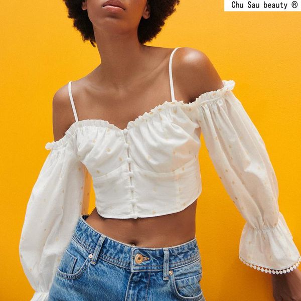 women's blouses & shirts 2021 summer french long-sleeve cropped sling embroidered white folds ladies sweet blouse women pullover chic
women's blouses & shirts 2021 summer french long-sleeve cropped sling embroidered white folds ladies sweet blouse women pullover chic