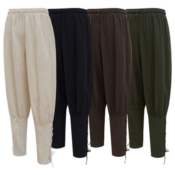 men's pants medieval renaissance viking larp pirate horseman costume ankle banded lace-up trouser linen outfit for men plus size, Black
men's pants medieval renaissance viking larp pirate horseman costume ankle banded lace-up trouser linen outfit for men plus size, Black