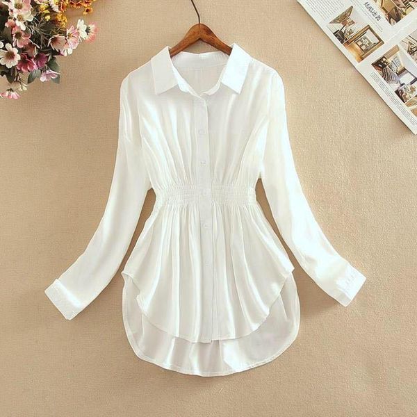 women's blouses & shirts chiffon women summer 2021 turn-down collar long-sleeved slim elastic solid loose oversized office lady outwear, White
women's blouses & shirts chiffon women summer 2021 turn-down collar long-sleeved slim elastic solid loose oversized office lady outwear, White