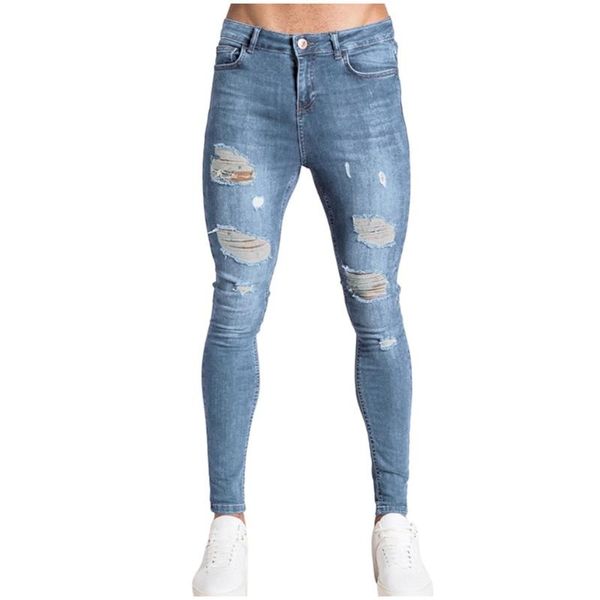 men's jeans skinny denim hole trouser long pencil pant ripped trousers distressed pants streetwear pantalones, Blue
men's jeans skinny denim hole trouser long pencil pant ripped trousers distressed pants streetwear pantalones, Blue